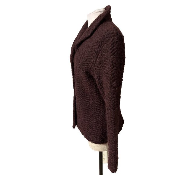 Cypress Grove Sweater S Small Maroon Wine Crew Neck Mohair Jacket - Picture 5 of 11